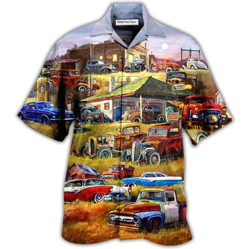 Hawaiian Shirt / Adults / S Car Being With The Classic Is A Bless Car - Hawaiian Shirt - Reefox
