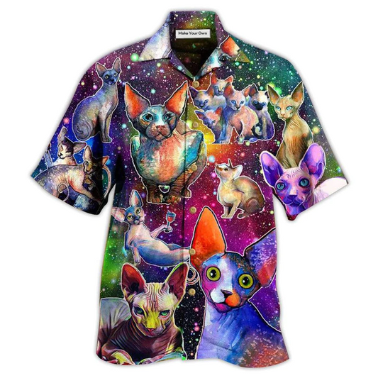 Hawaiian Shirt / Adults / S Cat To The Galaxy And Back - Hawaiian Shirt - Reefox