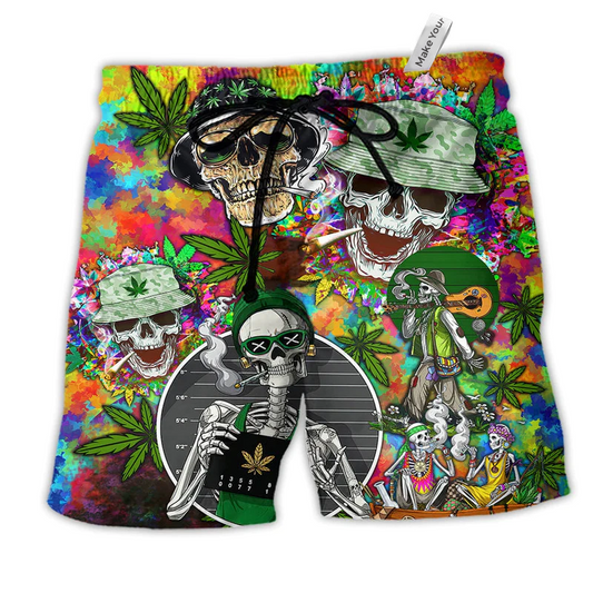 Beach Short / Adults / S Skull Love Life So High - Beach Short Reefox - Owls Matrix LTD