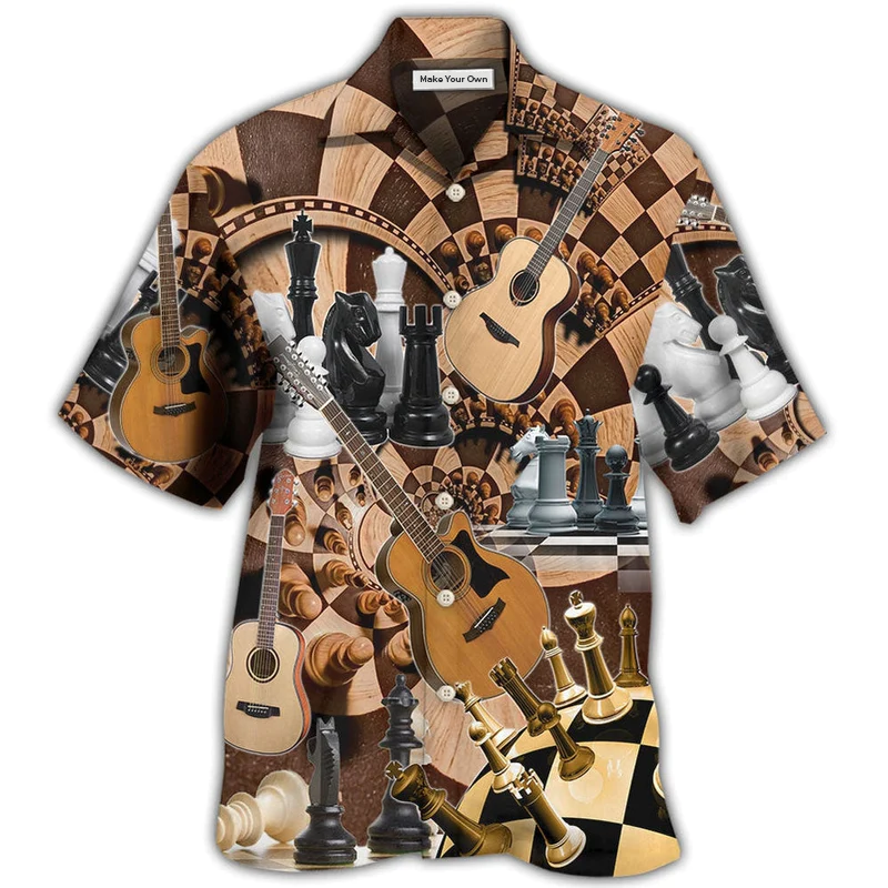 Hawaiian Shirt / Adults / S Chess I Like Chess And Guitars - Hawaiian Shirt - Reefox