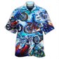 Hawaiian Shirt / Adults / S Motorcycle Let's Take A Ride To The Beach Blue Style - Hawaiian Shirt - Reefox