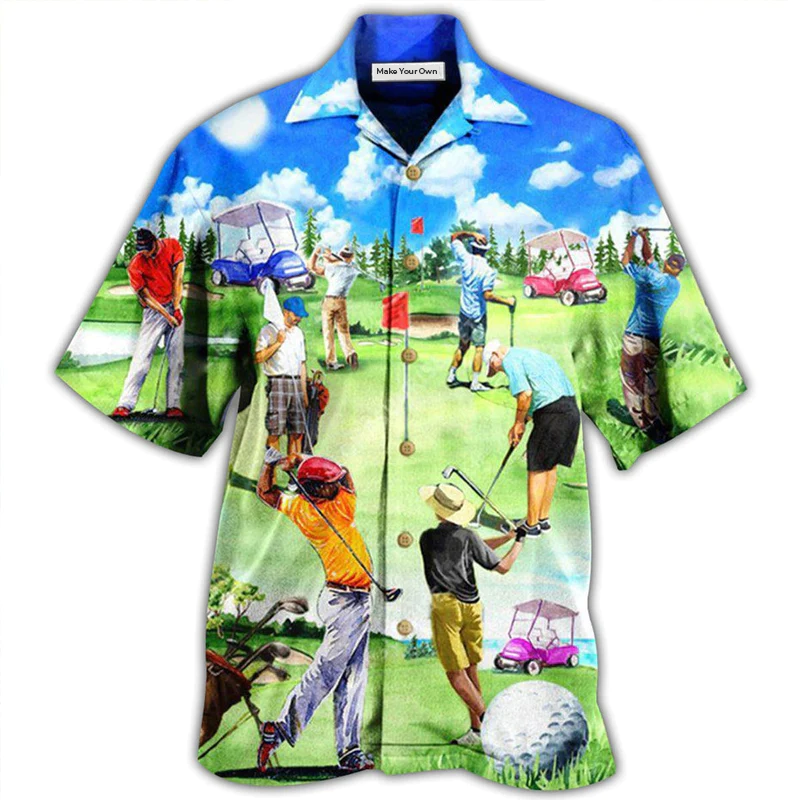 Hawaiian Shirt / Adults / S Golf Eat Sleep Golf Repeat - Hawaiian Shirt - Reefox