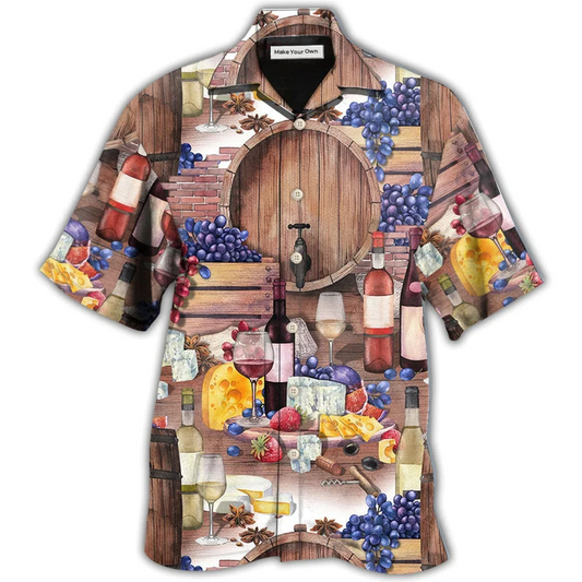 Hawaiian Shirt / Adults / S Wine Grape Wine Art - Hawaiian Shirt - Reefox