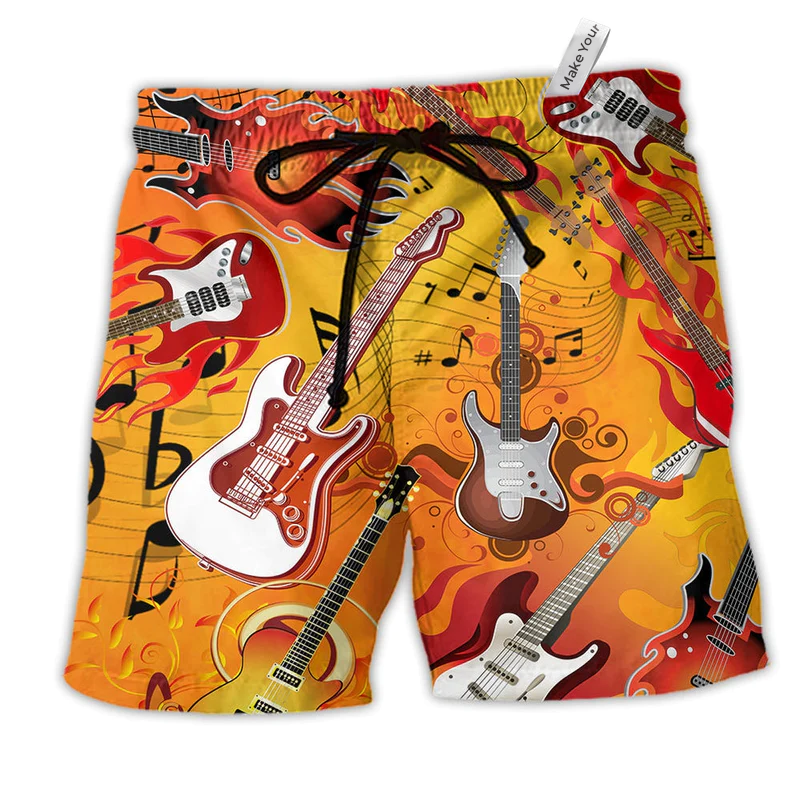 Beach Short / Adults / S Guitar Music Guitar Is My Life Hot Color - Beach Short Reefox - Owls Matrix LTD