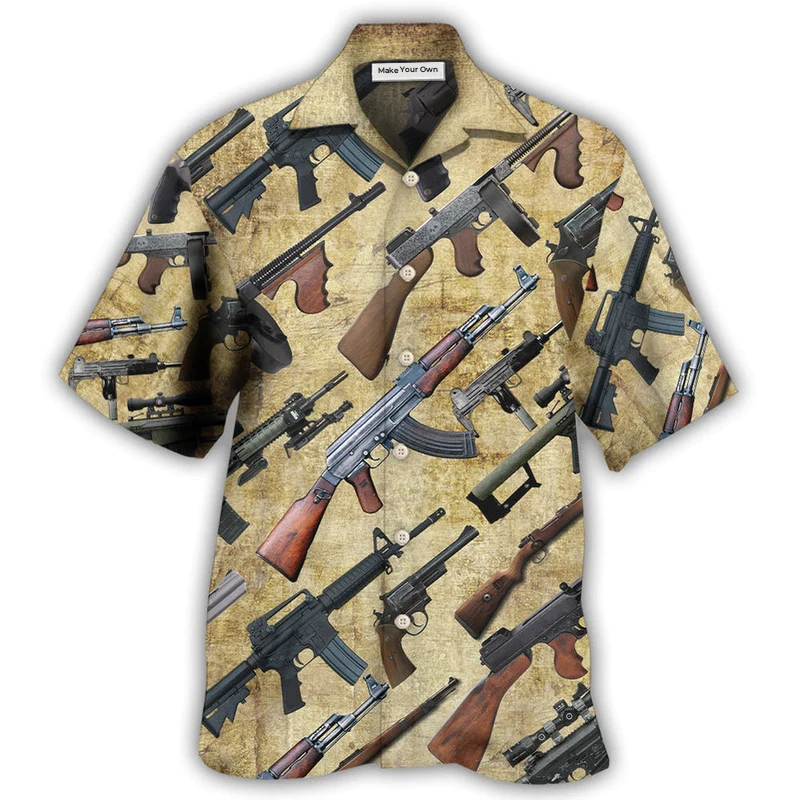 Hawaiian Shirt / Adults / S Gun It's All About Guns - Hawaiian Shirt - Reefox