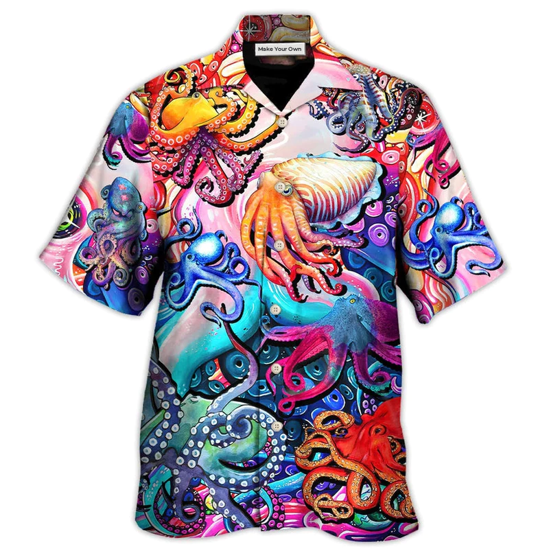 Hawaiian Shirt / Adults / S Octopus Colorful Lover Art Style - Hawaiian Shirt - Reefox