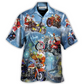 Hawaiian Shirt / Adults / S Christmas Santa Driving Happy Holidays - Hawaiian Shirt - Reefox