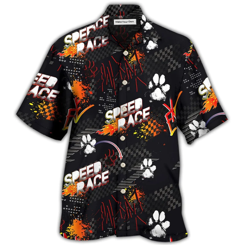 Hawaiian Shirt / Adults / S Car Racing I Like Racing And Dogs - Hawaiian Shirt - Reefox
