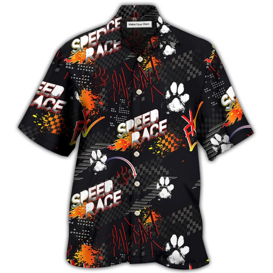 Hawaiian Shirt / Adults / S Car Racing I Like Racing And Dogs - Hawaiian Shirt - Reefox