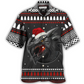 Hawaiian Shirt / Adults / S Dragon Merry Christmas Black And Red - Hawaiian Shirt - Reefox