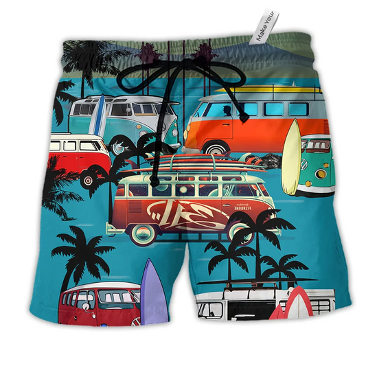 Beach Short / Adults / S Camping Enjoy Your Vanlife Van - Beach Short Reefox - Owls Matrix LTD