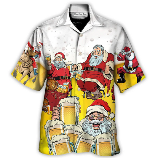 Hawaiian Shirt / Adults / S Christmas Santa I Want More Beer - Hawaiian Shirt - Reefox