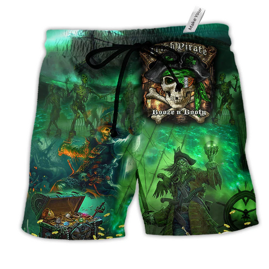 Beach Short / Adults / S Irish Pirate Booze And Booty - Beach Short Reefox - Owls Matrix LTD