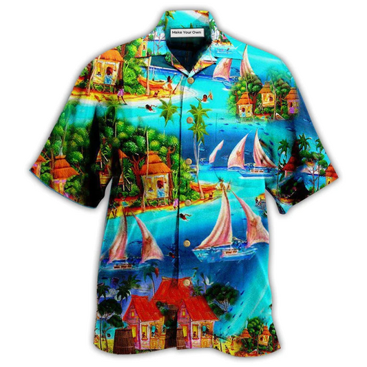 Hawaiian Shirt / Adults / S Hawaii Life Is A Beach - Hawaiian Shirt - Reefox