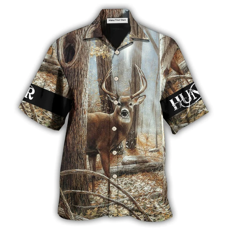 Hawaiian Shirt / Adults / S Hunting Deer Hunting Forest Cool - Hawaiian Shirt - Reefox