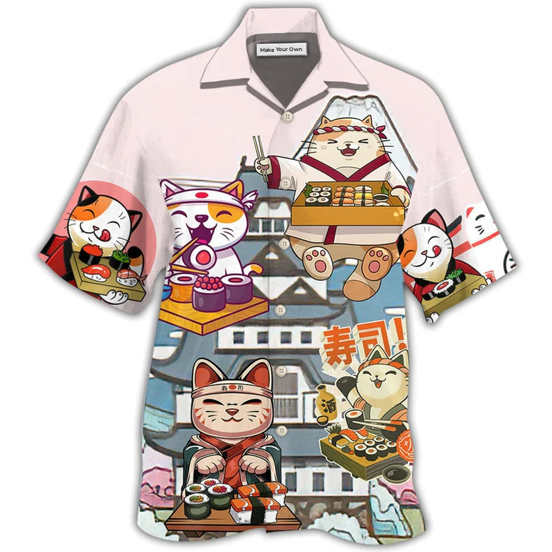 Hawaiian Shirt / Adults / S Cat Sushi Lovely - Hawaiian Shirt - Reefox