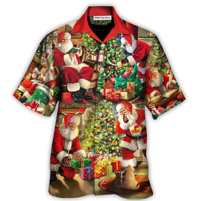 Hawaiian Shirt / Adults / S Christmas Santa Claus Story Gift For Xmas Painting Style - Hawaiian Shirt - Reefox
