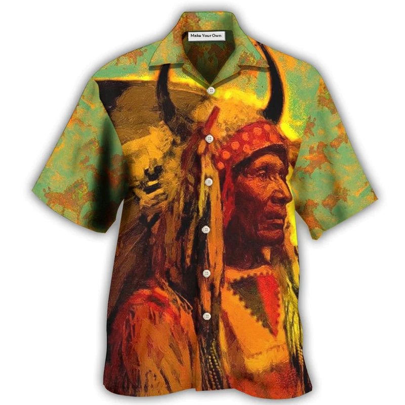 Hawaiian Shirt / Adults / S Native Style Love Peace Orange - Hawaiian Shirt - Reefox