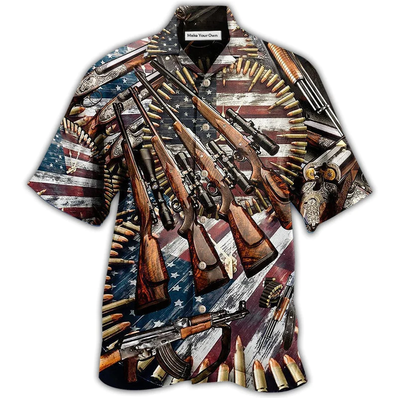 Hawaiian Shirt / Adults / S Gun Make No Mistake About It, It's American Control - Hawaiian Shirt - Reefox