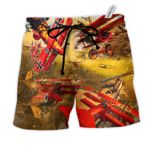Airplane In The War Style - Beach Short Reefox - Owls Matrix LTD