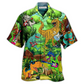 Hawaiian Shirt / Adults / S Dinosaur Play Guitar Like A Star Funny - Hawaiian Shirt - Reefox