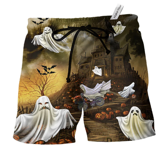 Beach Short / Adults / S Halloween And Ghost - Beach Short Reefox - Owls Matrix LTD