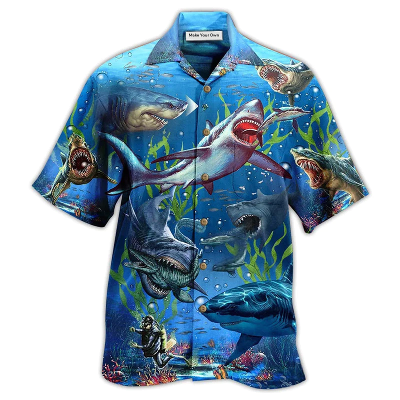 Hawaiian Shirt / Adults / S Shark What If Megalodon Was Alive - Hawaiian Shirt - Reefox