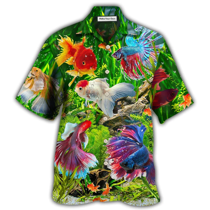 Hawaiian Shirt / Adults / S Fish Aquarium Fish And Algae In A Freshwater Aquarium - Hawaiian Shirt - Reefox