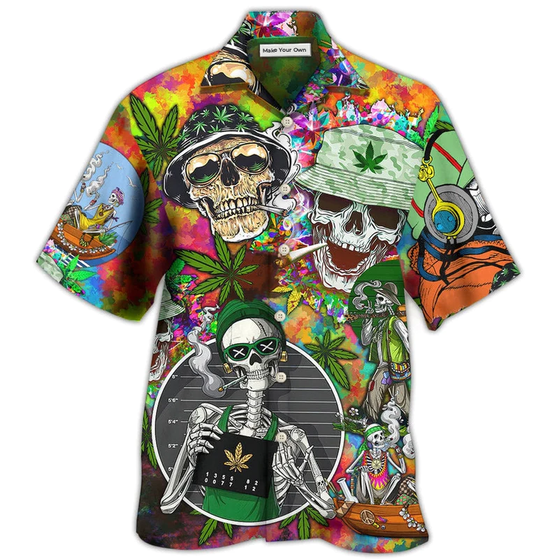Hawaiian Shirt / Adults / S Skull Love Life So Hight - Hawaiian Shirt - Reefox