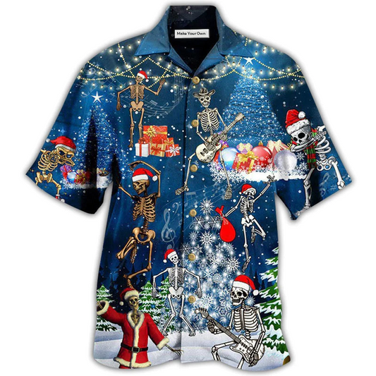 Hawaiian Shirt / Adults / S Christmas X-raymas Skull - Hawaiian Shirt - Reefox