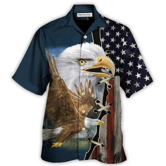 Hawaiian Shirt / Adults / S America Eagle Wildlife Faith - Hawaiian Shirt - Reefox