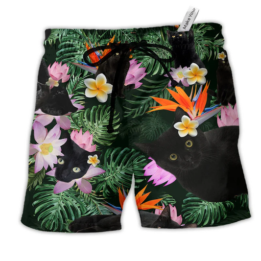 Beach Short / Adults / S Cat Powered By Cat Hawaii Love - Beach Short Reefox - Owls Matrix LTD