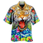 Hawaiian Shirt / Adults / S Tiger Awesome With Floral - Hawaiian Shirt - Reefox