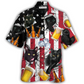 Hawaiian Shirt / Adults / S Beer And Black Cat American Flag Vintage - Hawaiian Shirt - Reefox