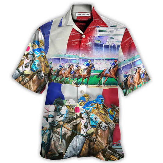 Horse France Horse Racing Amazing Seat Lover - Hawaiian Shirt - Reefox