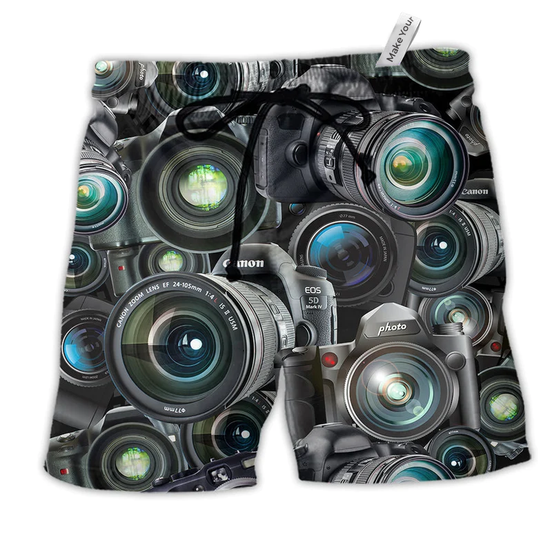 Beach Short / Adults / S Camera Look Through Cameras Dark Style - Beach Short Reefox - Owls Matrix LTD