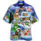 Hawaiian Shirt / Adults / S Christmas Cat Santa Love Gift - Hawaiian Shirt - Reefox