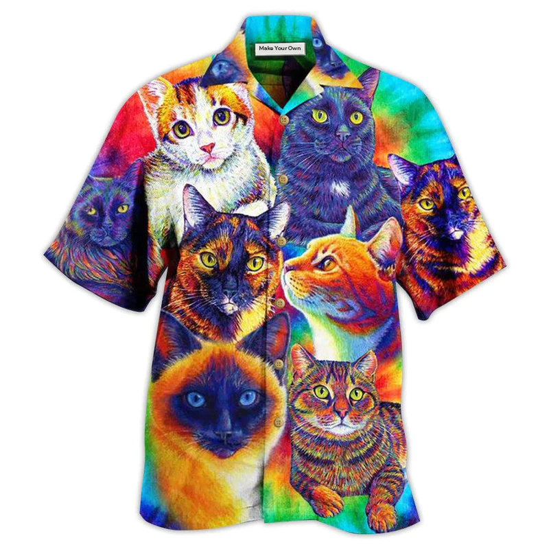 Hawaiian Shirt / Adults / S Cat Cute Colorful All My Soul - Hawaiian Shirt - Reefox