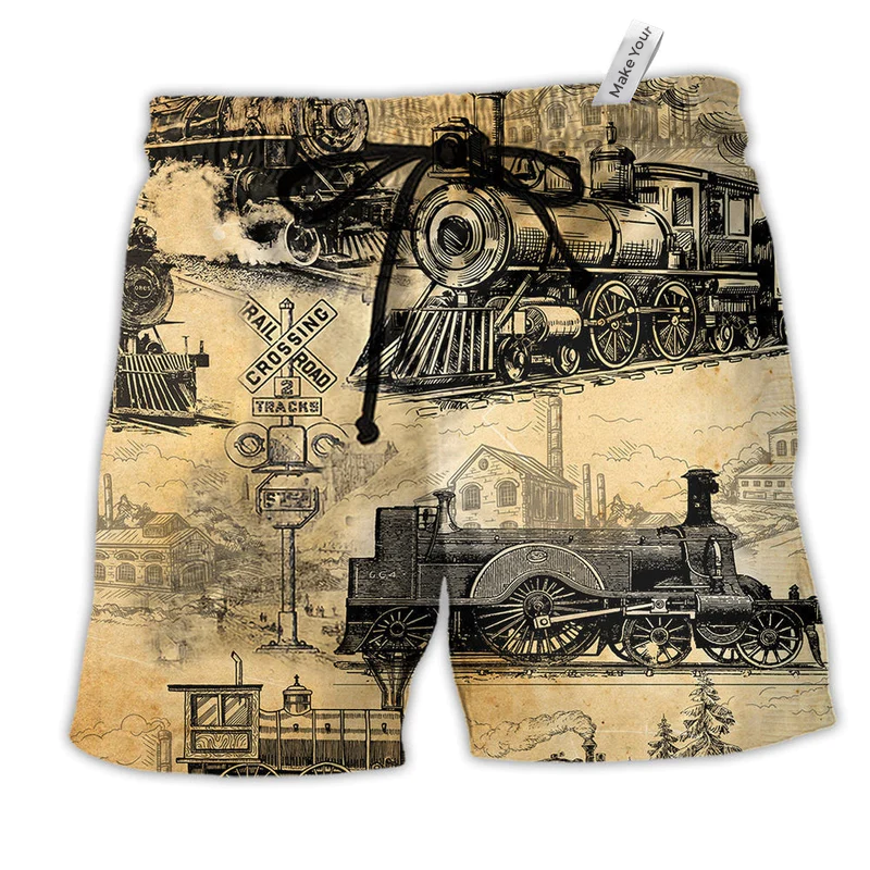 Train On The Railway Love Life Yellow - Beach Short Reefox - Owls Matrix LTD