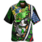 Hawaiian Shirt / Adults / S Irish Black Cat It's Not A Party Until An Irish Cat Show Up - Hawaiian Shirt - Reefox