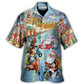 Hawaiian Shirt / Adults / S Christmas Santa And Animal Driving Scooter - Hawaiian Shirt - Reefox