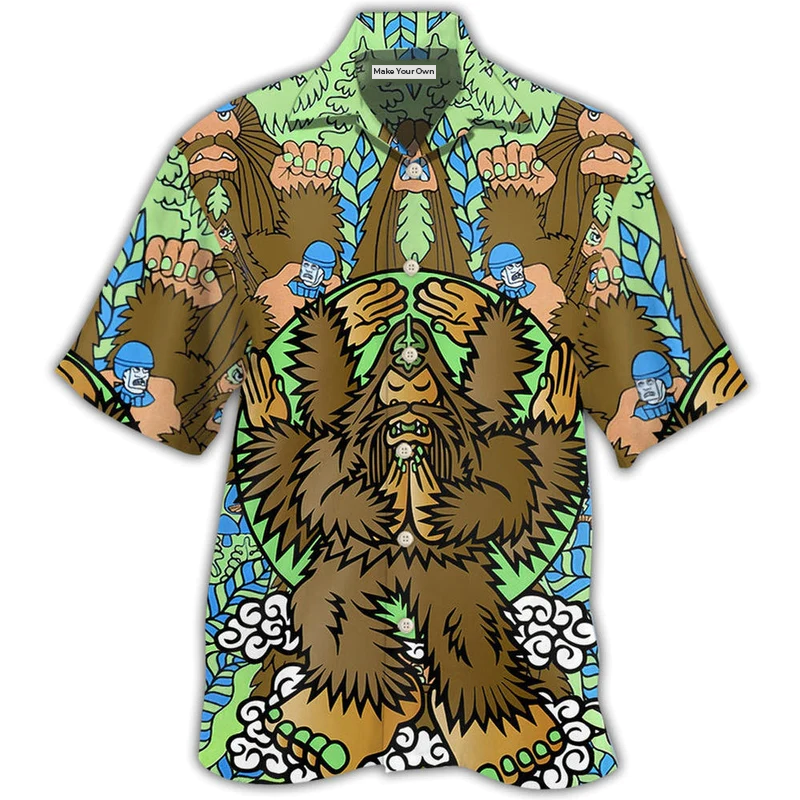 Hawaiian Shirt / Adults / S Bigfoot Funny Art Style - Hawaiian Shirt - Reefox