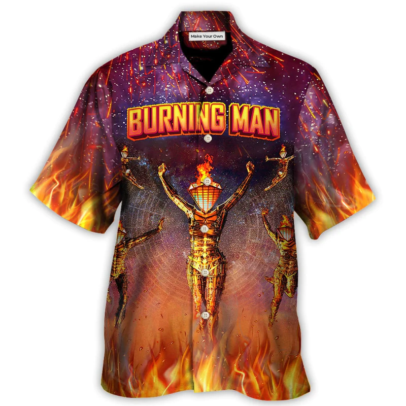 Music Event Burning Man Built To Burn Burning Man - Hawaiian Shirt - Reefox