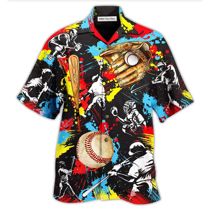 Hawaiian Shirt / Adults / S Ice Hockey Painting Love It My Passion - Hawaiian Shirt - Reefox