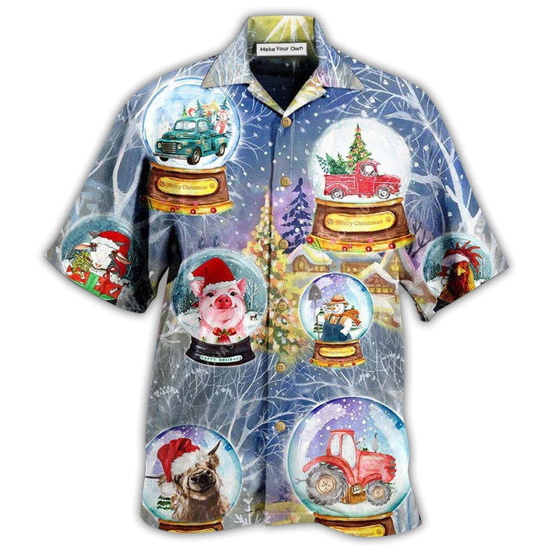 Hawaiian Shirt / Adults / S Farm Xmas Funny Global - Hawaiian Shirt - Reefox