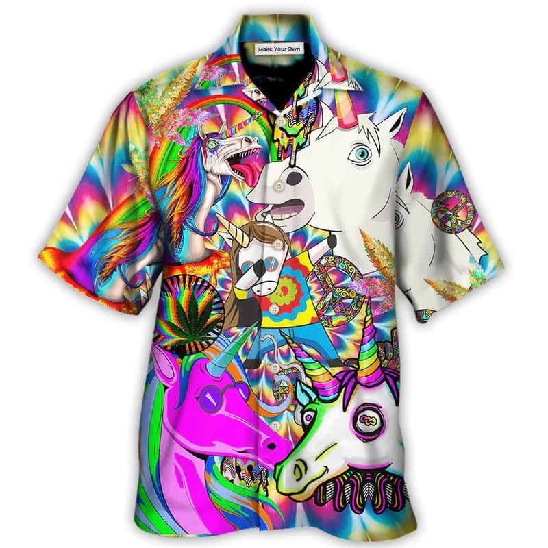 Hawaiian Shirt / Adults / S Hippie Unicorn Dream For Wonderland - Hawaiian Shirt - Reefox