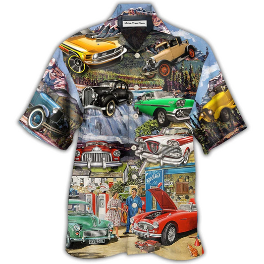Hawaiian Shirt / Adults / S Car Classic Car Life Style - Hawaiian Shirt - Reefox