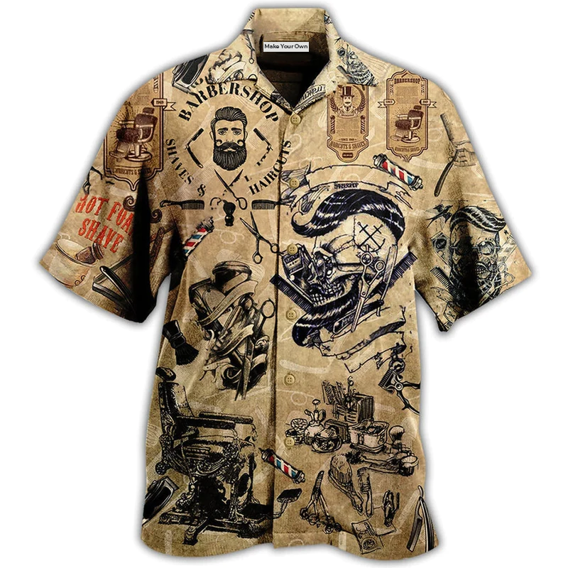 Hawaiian Shirt / Adults / S Barber Shop Vintage Style - Hawaiian Shirt - Reefox