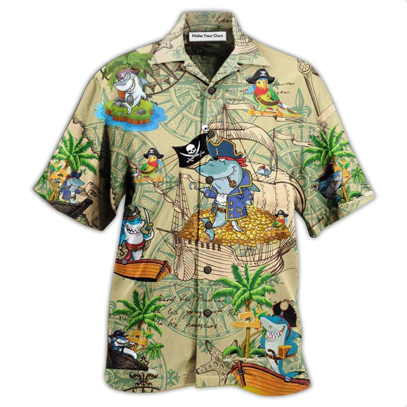 Hawaiian Shirt / Adults / S Shark Amazing Pirate Shark - Hawaiian Shirt - Reefox