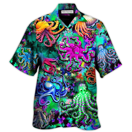 Hawaiian Shirt / Adults / S Octopus Light Colorful Lover Art Style - Hawaiian Shirt - Reefox